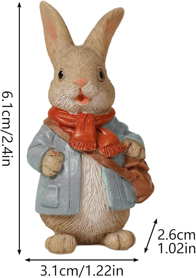 Garden Statues Resin Outdoor Rabbit Figurines Easter Bunny Garden Statue Cute Mini Bunny Figurine Sculpture Yard Animal Statues Yard Ornaments Decor