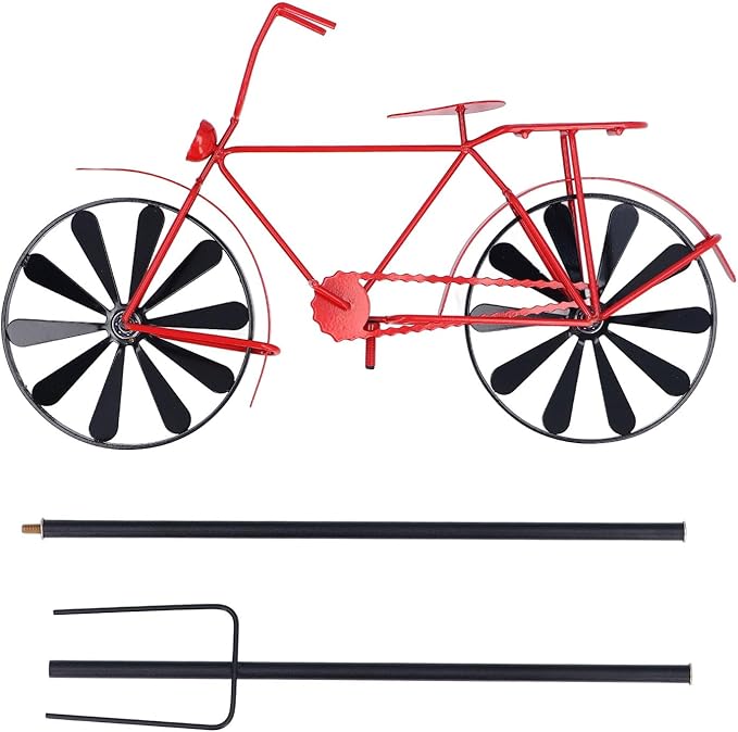 Garden Stake Decoration, Wind Spinners Outdoor Windmill Decor Outdoor Yard Decor, Wind Sculptures Spinners Motorcycle Bike Metal Windmill Garden Stake Decoration for Lawn