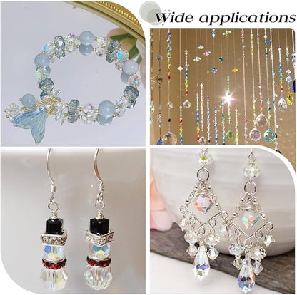 SUNNYCLUE 525Pcs Lamp Crystals Prisms Suncatcher Prism Rainbow Maker Glass Rondelle Heart Butterfly Bead Charms Chandelier Crystal Beads Hanging Ornament for Home Room Indoor Windows Lamp Decoration