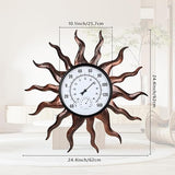 VEWOGARDEN Sun Outdoor Thermometer Waterproof Large Metal Indoor Outdoor Thermometer for Patio, Garden & Home Decor