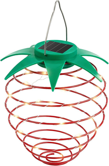 Solar Lights Outdoor, 2-Pack Decorative Strawberry Solar Garden Lights, Waterproof Outdoor Solar Lights for Patio Decor, Yard & Landscape, 20 LED Creative Hanging Fruit Lanterns for Garden Decor