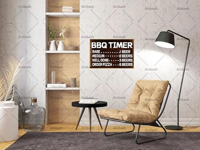 Funny Kitchen BBQ Timer Vintage Signs Metal Retro Barbecue Sign Grilling For Outdoor garden Backyard Bar Kitchen tin Signs Patio poster 8x12inch