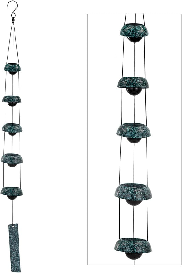 Bell Wind Chimes, Temple Wind Bell, Red Copper Wind Chimes with 5 Bells, Feng Shui Wind Chime for Home Yard Outdoor Decoration, A Great Memorial Wind Chime for Someone Who Loves Peace