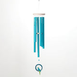 Woodstock Windchimes Margaritaville Parrot Windchime – (40") Outdoor Wind Chime for Porch Patio Garden Decor with Seaglass Blue Tubes and Painted Feather