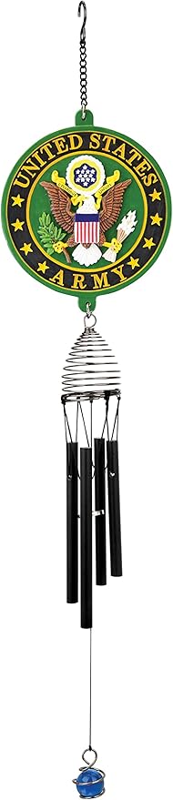Red Carpet Studios Windchimes Patriot Military Wind Chime, 23" Long, United States Army