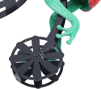 Windmill Yard Decor, Outdoor Wind Spinner Iron Alloy with Large Wheels for Garden Decoration Spinning Art