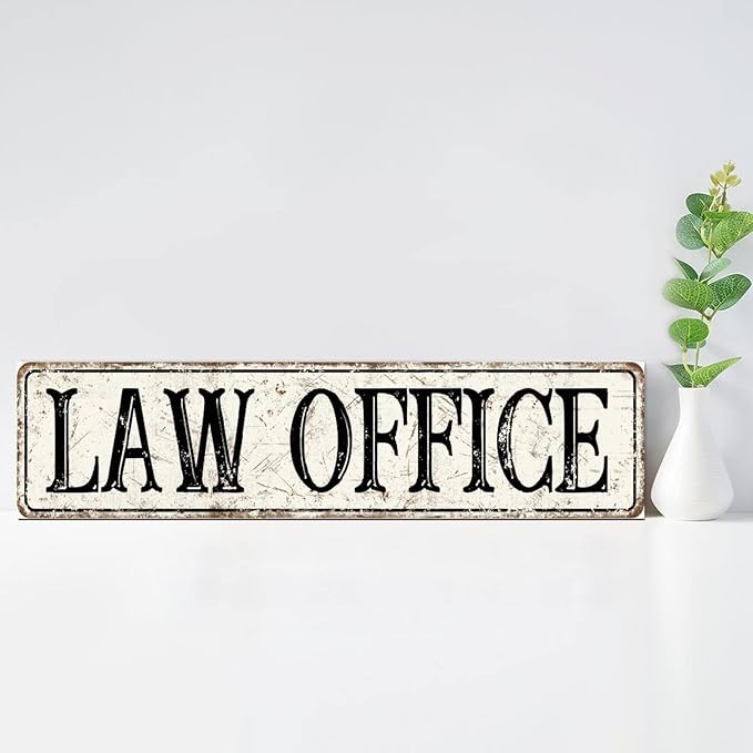 Madcolitote Retro Law Office Wood Sign Law Office Custom Street Sign Rustic Wooden Wall Art Farmhouse Wall Decor Kitchen Home Decor Signs Wall Hanging Sign Housewarming Gift 6x24in