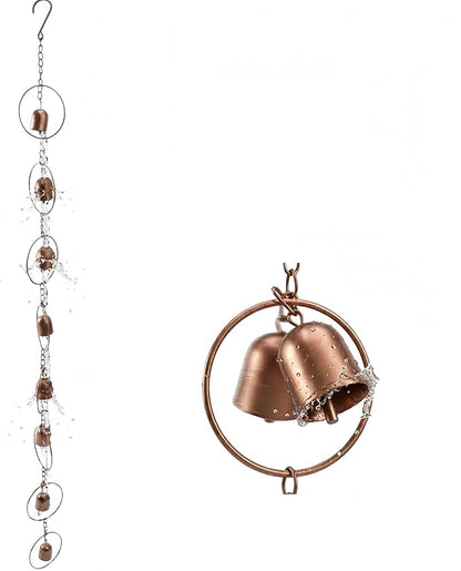 Hanging Rain Chain Metal Chime with Hooks Soothing Sounds Effective Gutter Drainage Catcher for Balcony Courtyard
