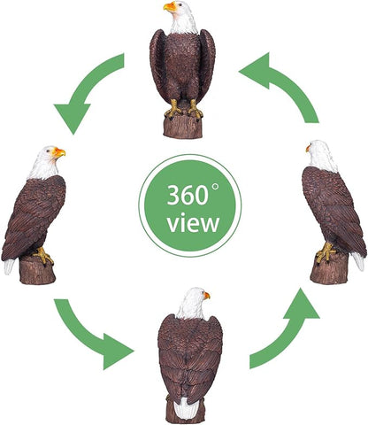H:15.7in Outdoor Great Eagle Sculpture Garden Decoration Hand-Painted Bald Eagle Decoration - Bald Eagle Statue, Majestic American Indoor/Outdoor American Office, Courtyard Decoration