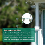 10 FT Rain Chain for Outside, Rain Chain with 10 Bee Pattern Cups Adjustable Rain Catcher Chain for Gutters, Eaves, Drainage, Replacement for Downpout