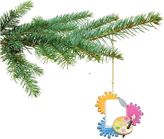 Art Christmas Ornament, Artist Christmas Ornament, Gifts for Artists - Colorful, Easy to Personalize at Home - Comes in a Gift Box so It's Ready for Giving