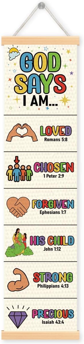 Identity in Christ Banner, Church Banner, Christian Rustic Hanging Door Flag, Farmhouse Decorations Outdoor Indoor, Church Activity Decor, Bible Lesson, Scripture and Words Decorations