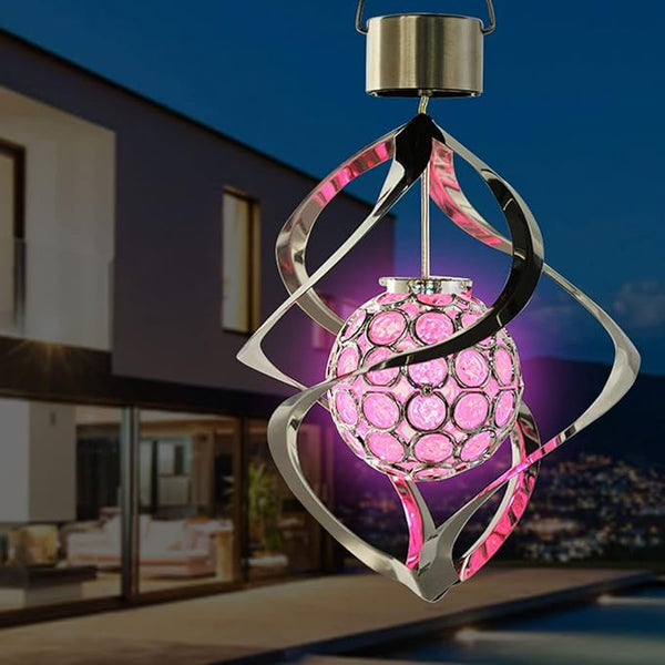 Outdoor Hanging Solar Lights, Waterproof Solar Powered Decorative Landscape Lanterns with 7 Color Auto-Changing for Garden Walkway Patio Yard Solar Wind Chime Lights,1 Pack