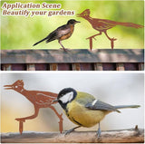 CREATCABIN 2Pcs Rusty Birds Fence Decoration Outdoor Metal Birds Decor for Yard Art Metal Craft Statue Ornaments Iron Sculptures Stakes Rustic Garden Decor for Farmhouse Yard Wall