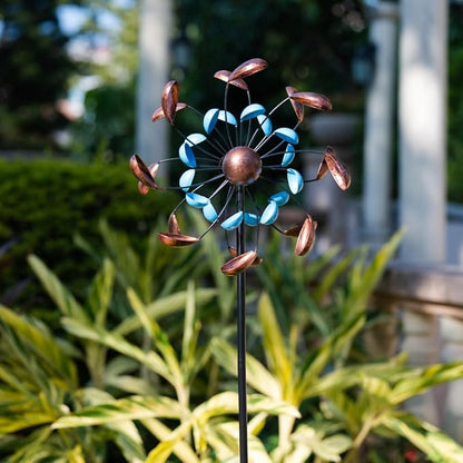 Wind Spinner Outdoor, Wind Sculpture Spinner with Metal Stake, Yard Art Decor for Patio, Lawn & Garden 13 * 57 inches