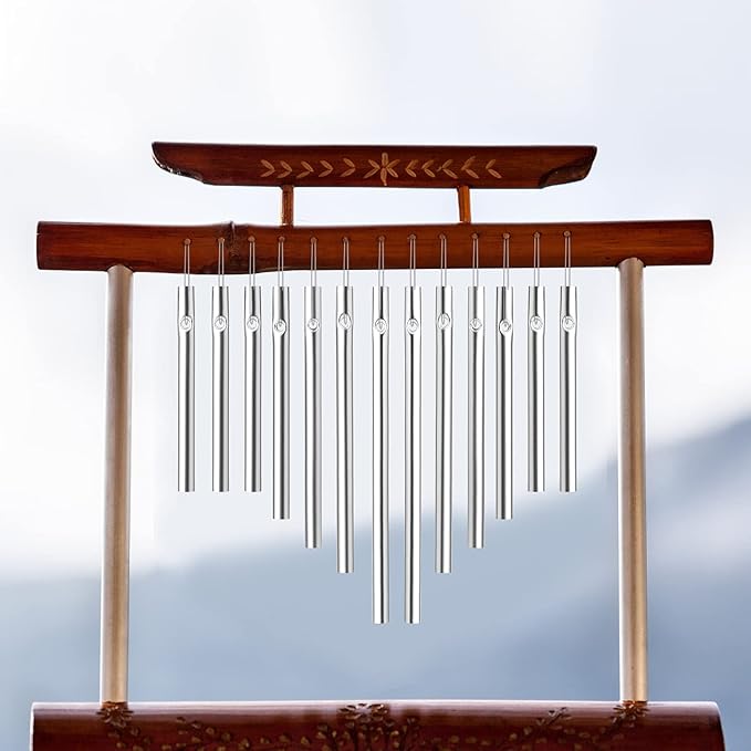 90pcs Wind Chime Tubes for Home Garden Outdoor Hanging Decorations, Tone Empty Tubes with Wind Chime line 150 Yards(5 Different Length)