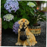 DECHOUS Solar Decor Creative Resin Animal Figurine Garden Ornament for Outdoor Lawn Unique Home Furnishing Accent for Courtyard and Patio Decor