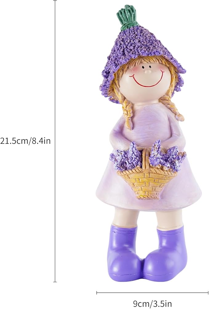 Figurines Spring Decor Garden Decor for Outside Whimsical Boy and Girl Outdoor Decor Resin Lavender Theme Spring Home Decor Indoor for Valentine's Day