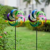 DREAMYSOUL 2 Packs Metal Wind Spinners Outdoor, Colorful Pinwheels for Yard and Garden, Kinetic Wind Spinner & Sculpture