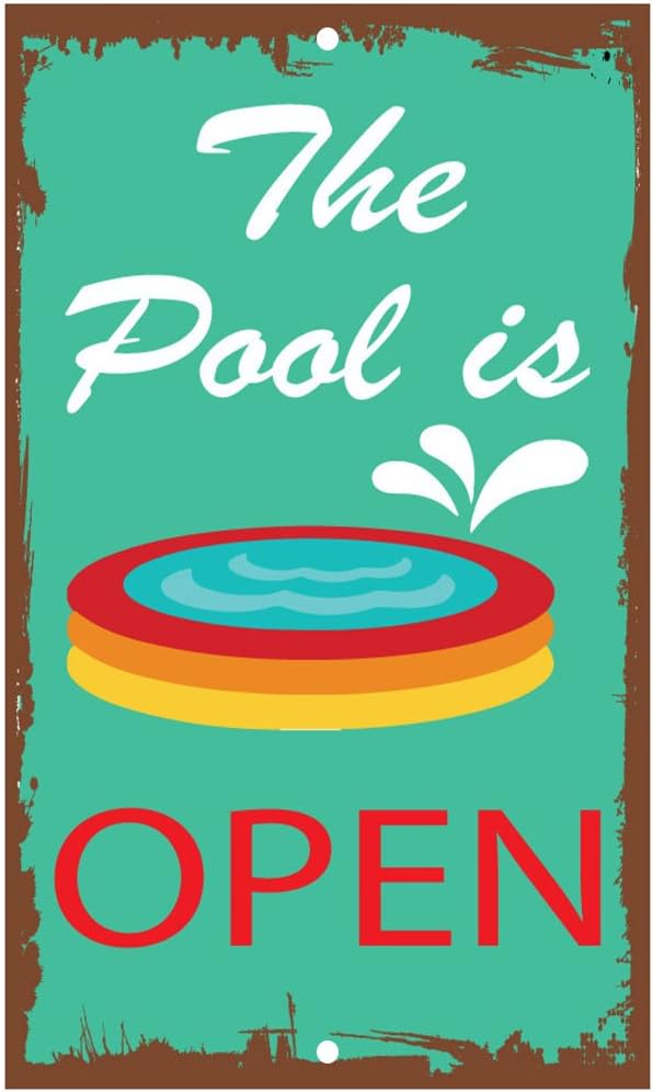 Fastasticdeals The Pool is Open Novelty Funny Metal Sign 8 in X 12 in