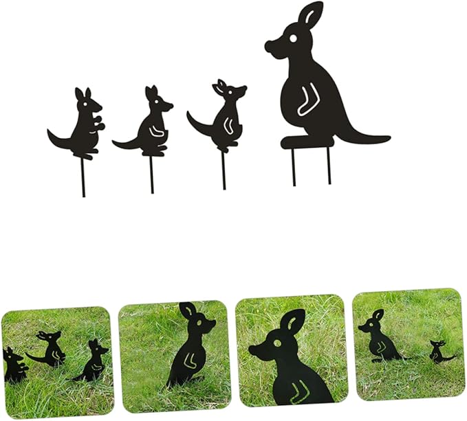BESPORTBLE Hollow Iron Kangaroo Lawn Statue Outdoor Garden Art Decor for Backyard and Courtyard Weatherproof Animal Figurines for Farmhouse and Rustic Style