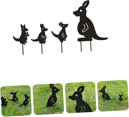 BESPORTBLE Hollow Iron Kangaroo Lawn Statue Outdoor Garden Art Decor for Backyard and Courtyard Weatherproof Animal Figurines for Farmhouse and Rustic Style