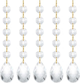 PATIKIL Teardrop Crystal Chandelier Pendants Beads, 5 Pack 135mm Length 38mm Chandelier Prisms Parts Ornaments Hanging Beads for DIY Arts Crafts Decoration, Clear