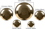 Nerien Gazing Ball, Stainless Steel Garden Mirror Globe, Polished Ornament Sphere, Hollow Floating Reflective Hemisphere, for Home Outdoor Pond Housewarming Swimming Pool Decoration, Gold, 5Pcs Mix