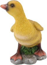 Cute Statues Resin Duck Figurine Furry Ducks True Colors Garden Statue Anti Fading Backyard Decor(Gray)