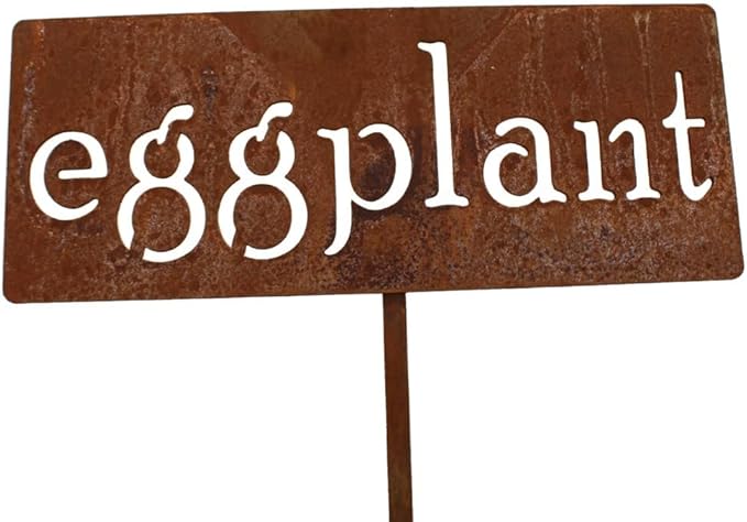 Classic Metal Garden Markers 19 Inches Tall (eggplant, Naturally Rusted)