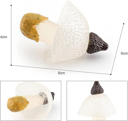 White Fake Mushrooms Small Mushroom Decor Realistic Plastic Cute Mushroom Stuff for Kids Realistic Mushroom Figurines, Mushroom Gifts for Home, Household, Garden, Yard Deco, Outdoor Statues