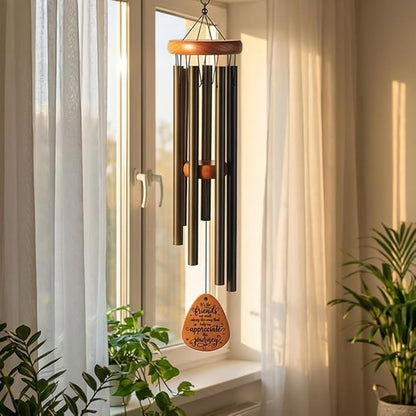 Friendship Wind Chime Gifts, Outdoor Decorative Wooden Wind Chimes Hanging Windchimes for Garden Unique Birthday Presents for Women, Men, Besties, BFF