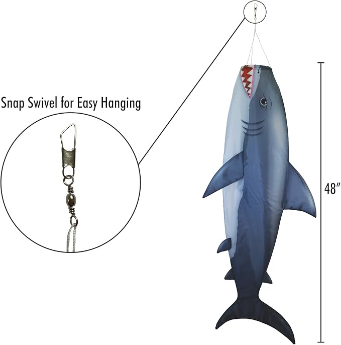 In the Breeze 5160 — Shark 48-inch Fish Windsock-Realistic Fishsock
