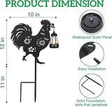 2Pack Solar Outdoor Garden Lights Stakes Solar Metal Flower Rooster Lawn Deco Statue Ideal for Chicken Lovers for Yard Art, Outside, Patio, Outdoor Decor, Garden Decorations, Lawn Ornaments