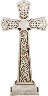 Avalon Gallery Garden Crucifix Statue, Stone Resin Outdoor Religious Décor, 23.5" Tall x 9" Wide