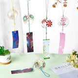 PH PandaHall 5 Styles Glass Wind Chimes Japanese Sakura Wind Chimes Round Clear Bells Outdoor Garden Hanging Ornaments for Patio Wedding Home Christmas Holiday Decoration