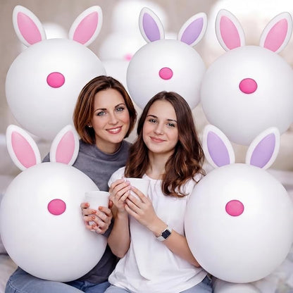 Jetec 6 Pcs 24 Inch Pastel Easter Inflatable Bunny Butt Decorations Outdoor Giant Hanging Inflatable Bunny Blow up PVC Balloon Ornaments Easter Decor for Yard Lawn Garden Front Door Porch