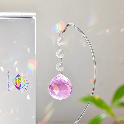 Grief Gifts for Women,40mm Crystal Suncatcher 9-inch Silver Stand with a Greeting Card,in Memory of Loved One Gifts,Memorial for Daughter
