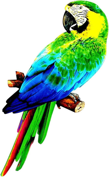 MagiDeal Artificial Parrots Figurines, Metal Birds Decoration, 2D Flat Parrot Craft Statue, Bird Model Photo Props, Macaw Sculpture for Outdoor Party Garden Lawn Yard Fence Decor, Style A