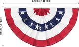 American Flag Bunting Patriotic Pleated Fan Flag USA Flags with Brass Grommets and Zip Ties for 4th of July Memorial Day Decoration Outdoor (6, 2x4 Feet)