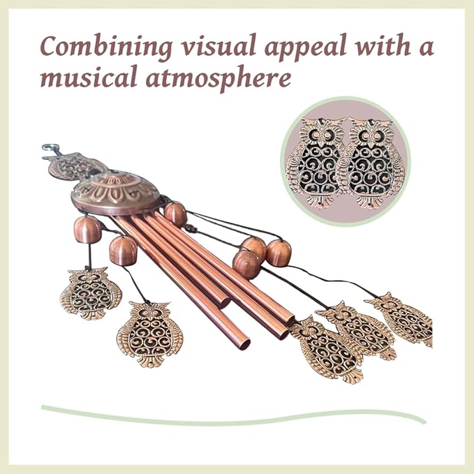 Retro Wind Chimes Metal Pipe Musical Wind Chimes for Outside Suitable Garden Decor、Home Decor Patio Decoration，Wind Catcher Friends Gift Condolence Gifts with Soothing Sound