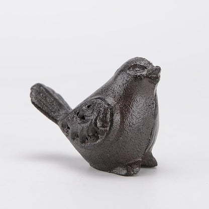 Cast Iron Bird Sculpture Outdoor Statue Hollow Carved Bird Tabletop Decor Figurines,Creative Animal Statues Indoor Outdoor Garden Home Decoration
