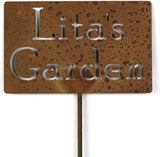 Classic Metal Garden Markers Clearance Items 20 to 33 Inches Tall (Lita's Garden, Naturally Rusted)