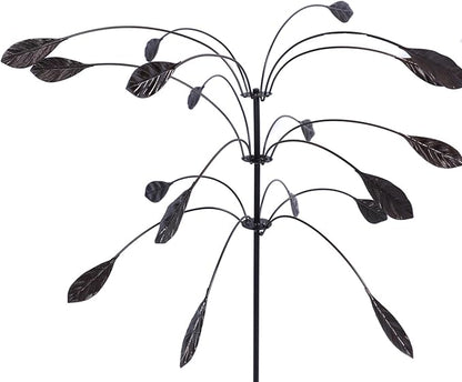 Wind Spinner Kinetic Wind Spinner Falling Foliage Design Wind Sculpture, Rustproof Water Proof Heavy Duty Falling Foliage Kinetic Copper Triple Spinner for Outdoor Garden