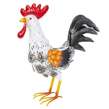 Chicken Yard Art Sculpture Garden Statue Animal Figurine Farm Outside Iron Crafts Decorative Animal Yard Decor Figure