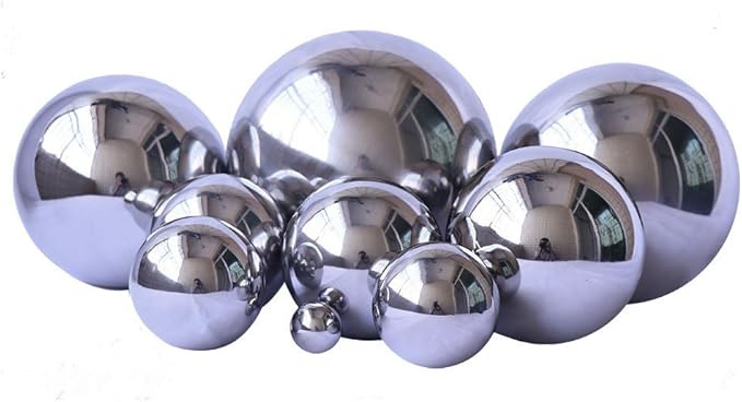 Stainless Steel Gazing Ball for Homes and Gardens Ornament, Hollow Ball Mirror Polished Shiny Sphere, Pack of 5 (2 Inch)