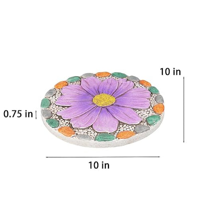 Outdoor Garden Decor Stepping Stones - Outside Garden Yard Decorative Stones Gifts for Women Garden Decor for Outside 10x10x0.75 Inch Cynkeyee