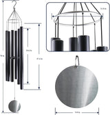 ASTARIN 78 Inch Wind Chimes for Outside with 6 Tubes Tuned Relaxing Melody, Extra Large Wind Chimes Outdoor Deep Tone for Patio, Backyard, Garden, and Outdoor Decor,Black