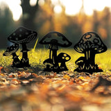 Metal Garden Stake Decor, Acrylic 2D Garden Decoration, Garden Accessories for Outdoor Indoor Yard Lawn Pot Plants (3PCS-Mushroom)