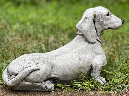 Dachshund Figure Gift Dog Lover Backyard Decor Garden Statue Concrete pet Outdoor Sculpture Pet Decor Dog Statue Memorial Stone